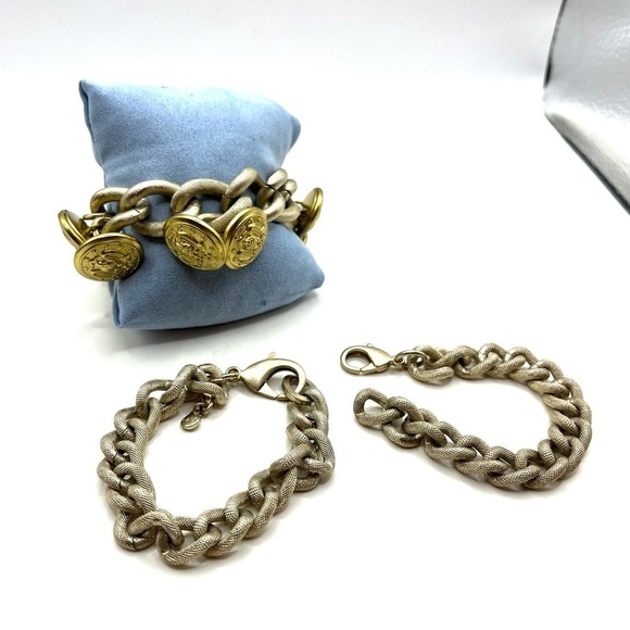 CAbi Bracelet Necklace Coco Eagle Button Necklace Gold Tone Button Necklace - Picture 13 of 15